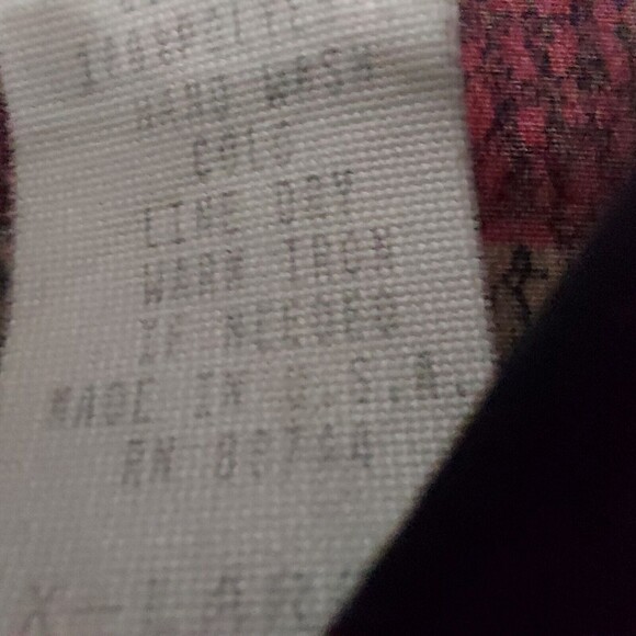 Kensington Square Jacket XL Red Full Zip Lightweight Leaf Pattern Vintage 80's - Picture 12 of 12